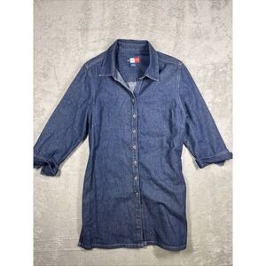French Cuff Denim Button Up Shirt Size Medium